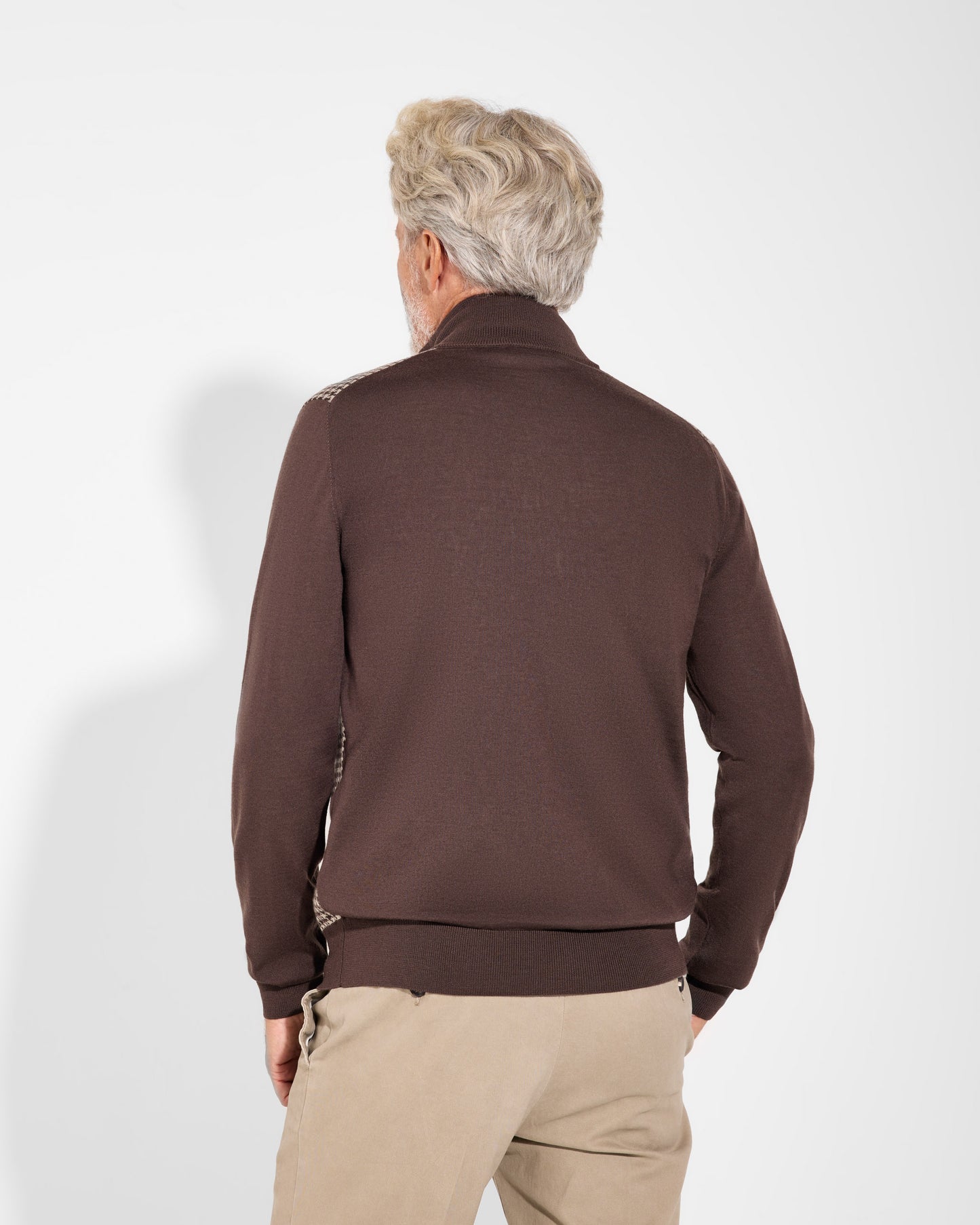 Cardigan con bottoni pied de poule
