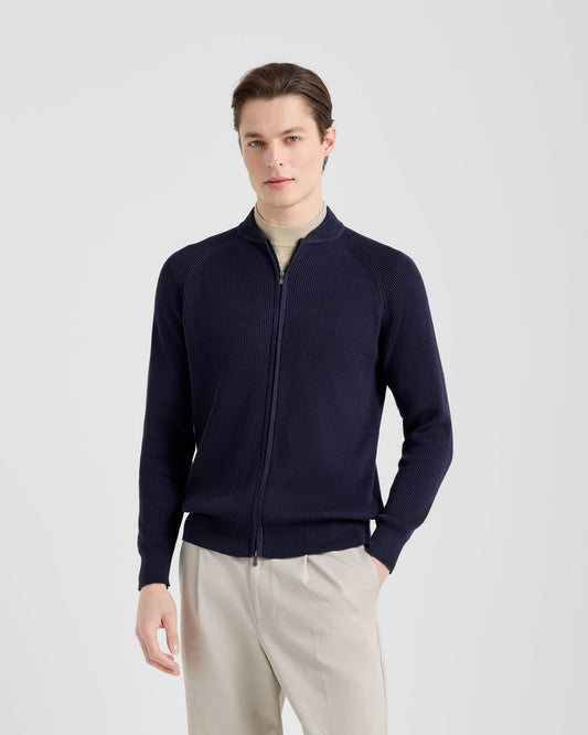 Bomber full-zip Navy | Filippo De Laurentiis Bomber full-zip Navy | Filippo De Laurentiis