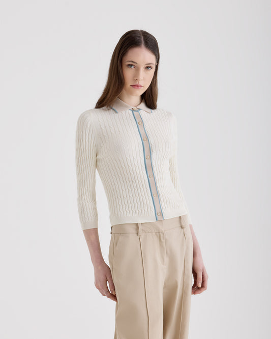 Shirt MILK LIGHT BLUE ROPE | Filippo De Laurentiis Shirt MILK LIGHT BLUE ROPE | Filippo De Laurentiis