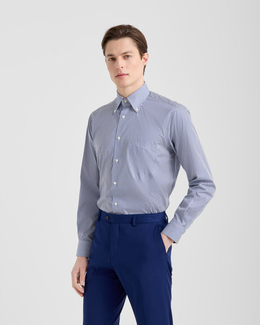 Camicia a righe Bianco ottico - navy | Filippo De Laurentiis Camicia a righe Bianco ottico - navy | Filippo De Laurentiis