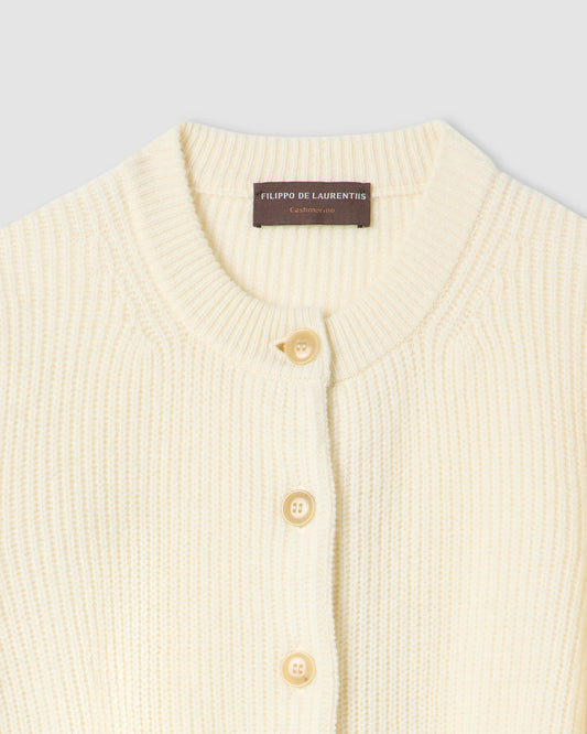 Cardigan crop manica lunga Latte | Filippo De Laurentiis Cardigan crop manica lunga Latte | Filippo De Laurentiis