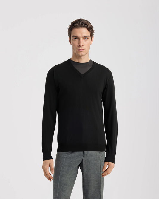 V-neck sweater Black | Filippo De Laurentiis V-neck sweater Black | Filippo De Laurentiis