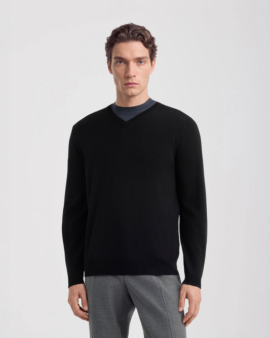 V-neck sweater Black | Filippo De Laurentiis V-neck sweater Black | Filippo De Laurentiis