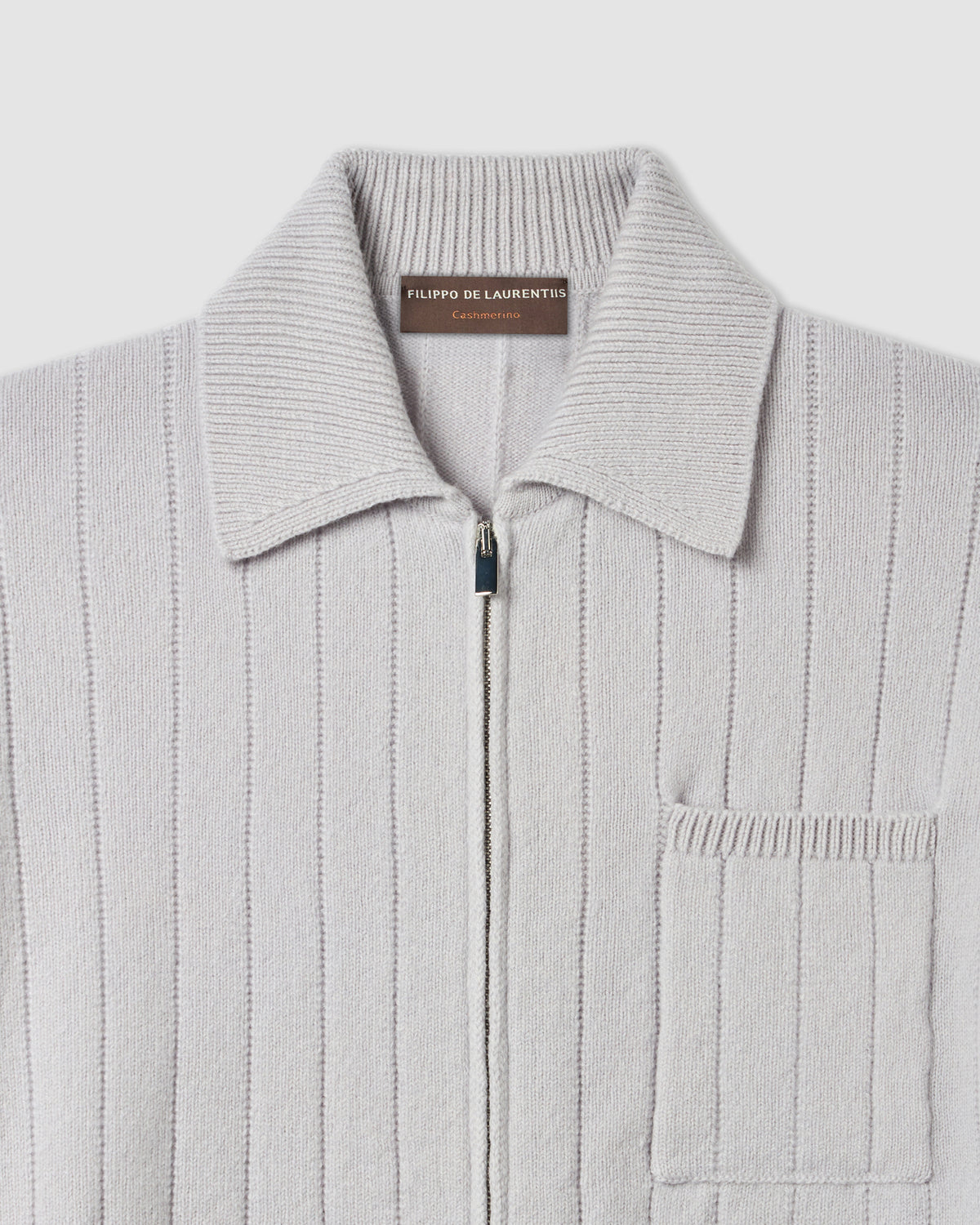 Full-zip polo collar sweater