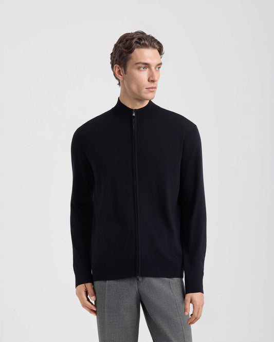 Cardigan con Zip Blu navy | Filippo De Laurentiis Cardigan con Zip Blu navy | Filippo De Laurentiis