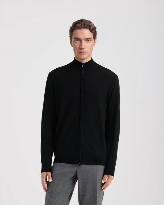 Full-zip sweater Black | Filippo De Laurentiis Full-zip sweater Black | Filippo De Laurentiis