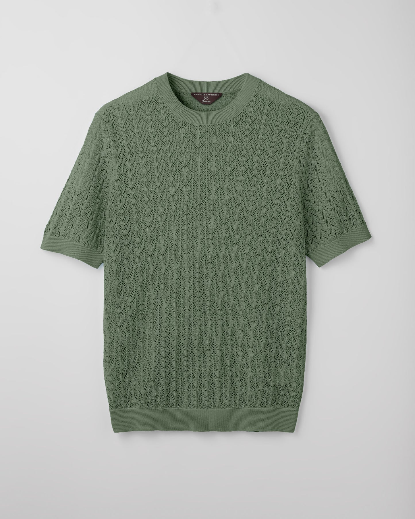 Short sleeve crochet crewneck |553174|