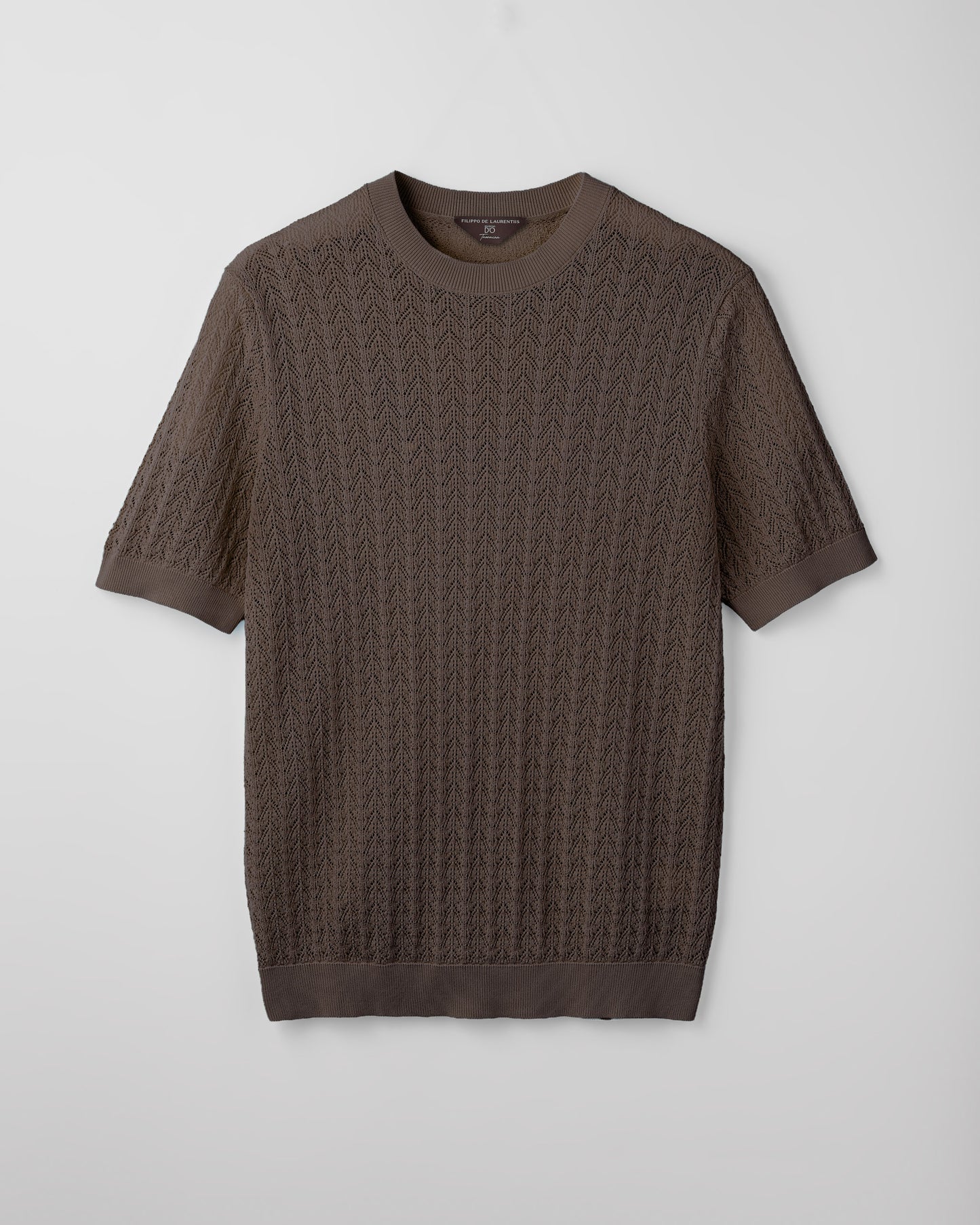 Short sleeve crochet crewneck |553175|