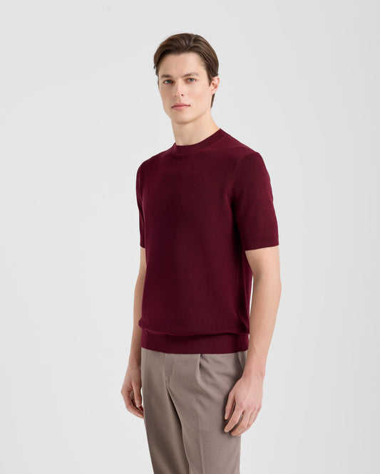 Girocollo manica corta Bordeaux | Filippo De Laurentiis Girocollo manica corta Bordeaux | Filippo De Laurentiis