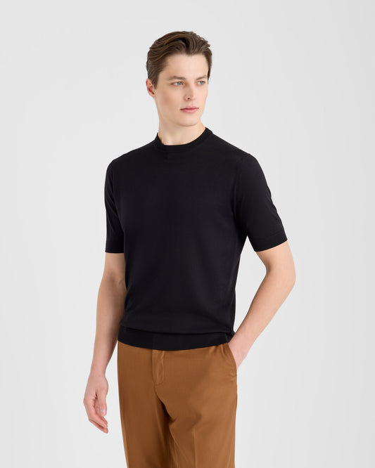 Girocollo manica corta Nero | Filippo De Laurentiis Girocollo manica corta Nero | Filippo De Laurentiis