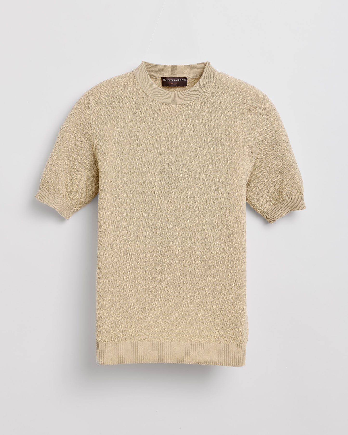 Textured short sleeve mock neck |145211|