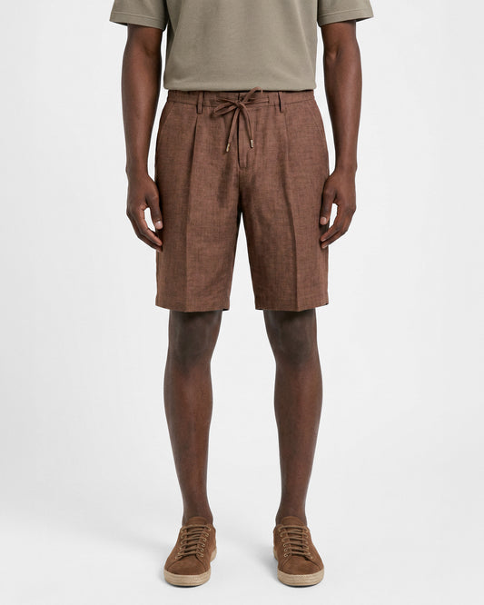 Pleated bermuda shorts cammello | Filippo De Laurentiis Pleated bermuda shorts cammello | Filippo De Laurentiis