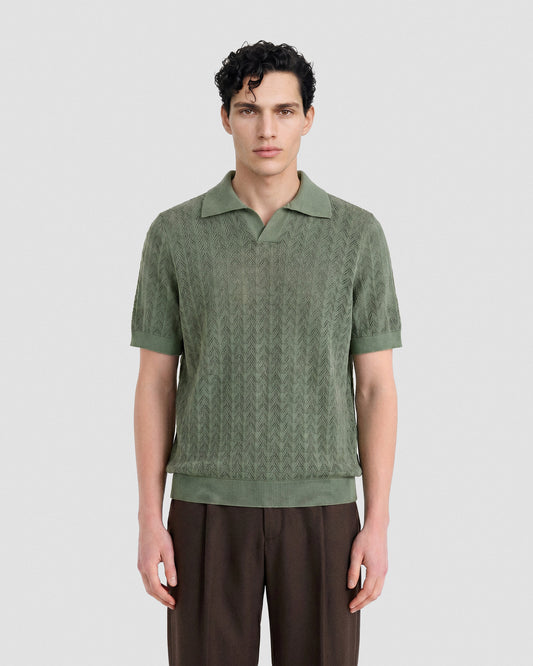 Skipper polo crochet SAGE GREEN | Filippo De Laurentiis Skipper polo crochet SAGE GREEN | Filippo De Laurentiis