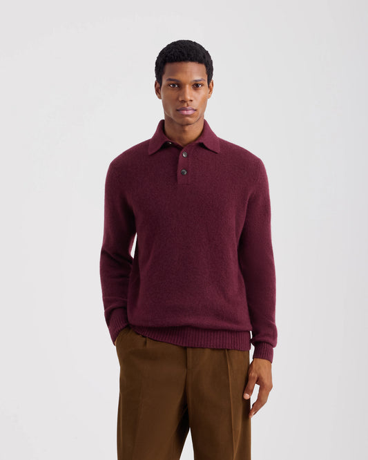 Long sleeve polo shirt BORDEAUX | Filippo De Laurentiis Long sleeve polo shirt BORDEAUX | Filippo De Laurentiis