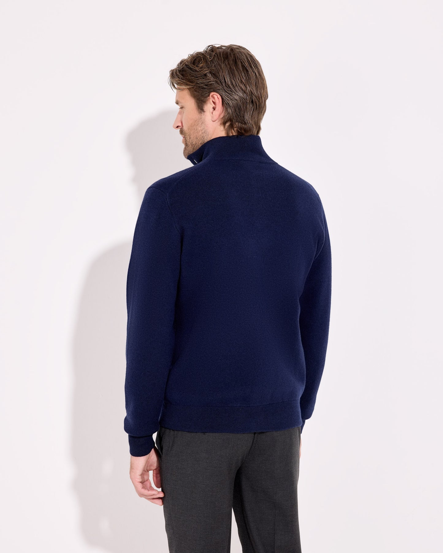 Blusotto con bottoni lana cashmere indaco