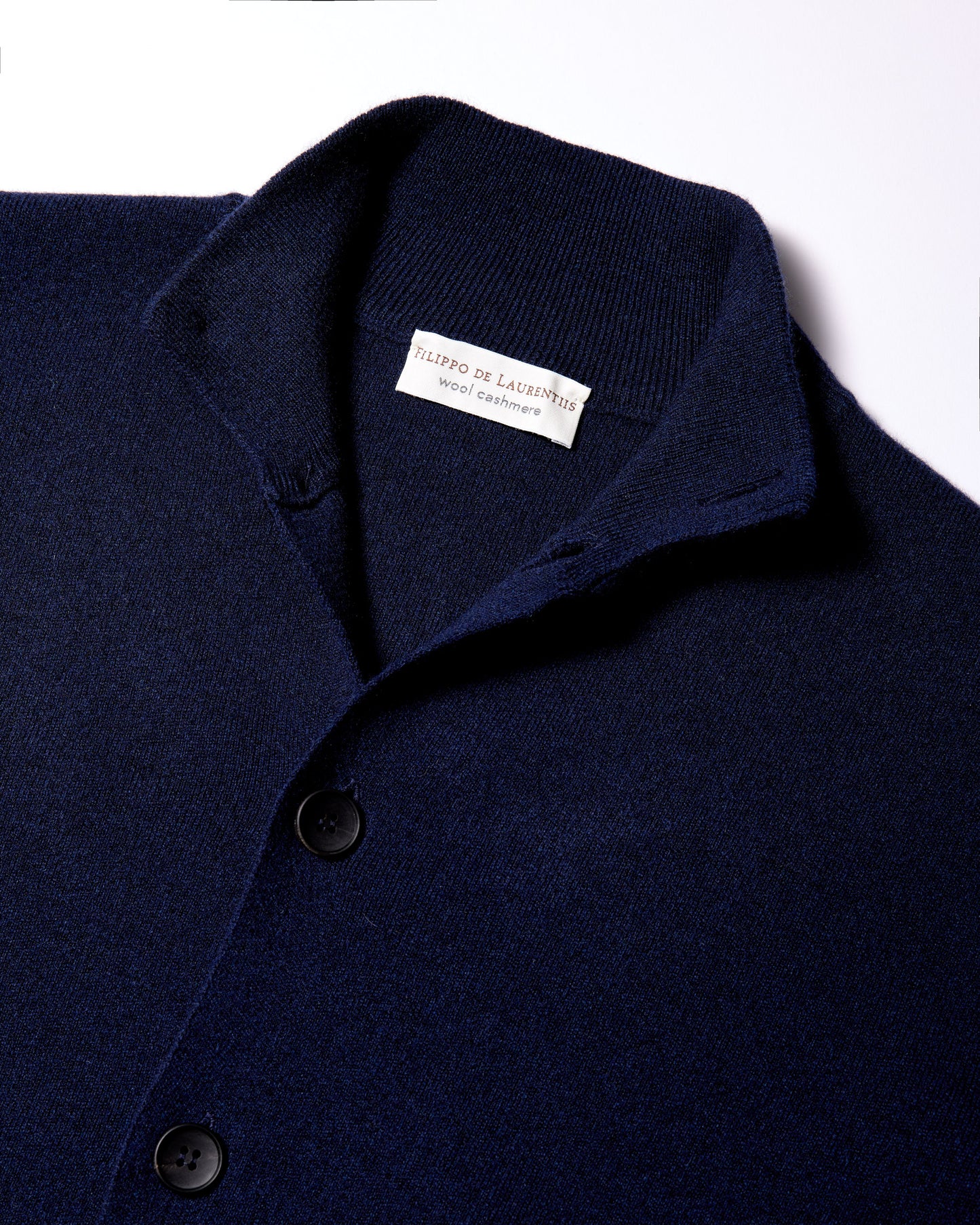Blusotto con bottoni lana cashmere indaco