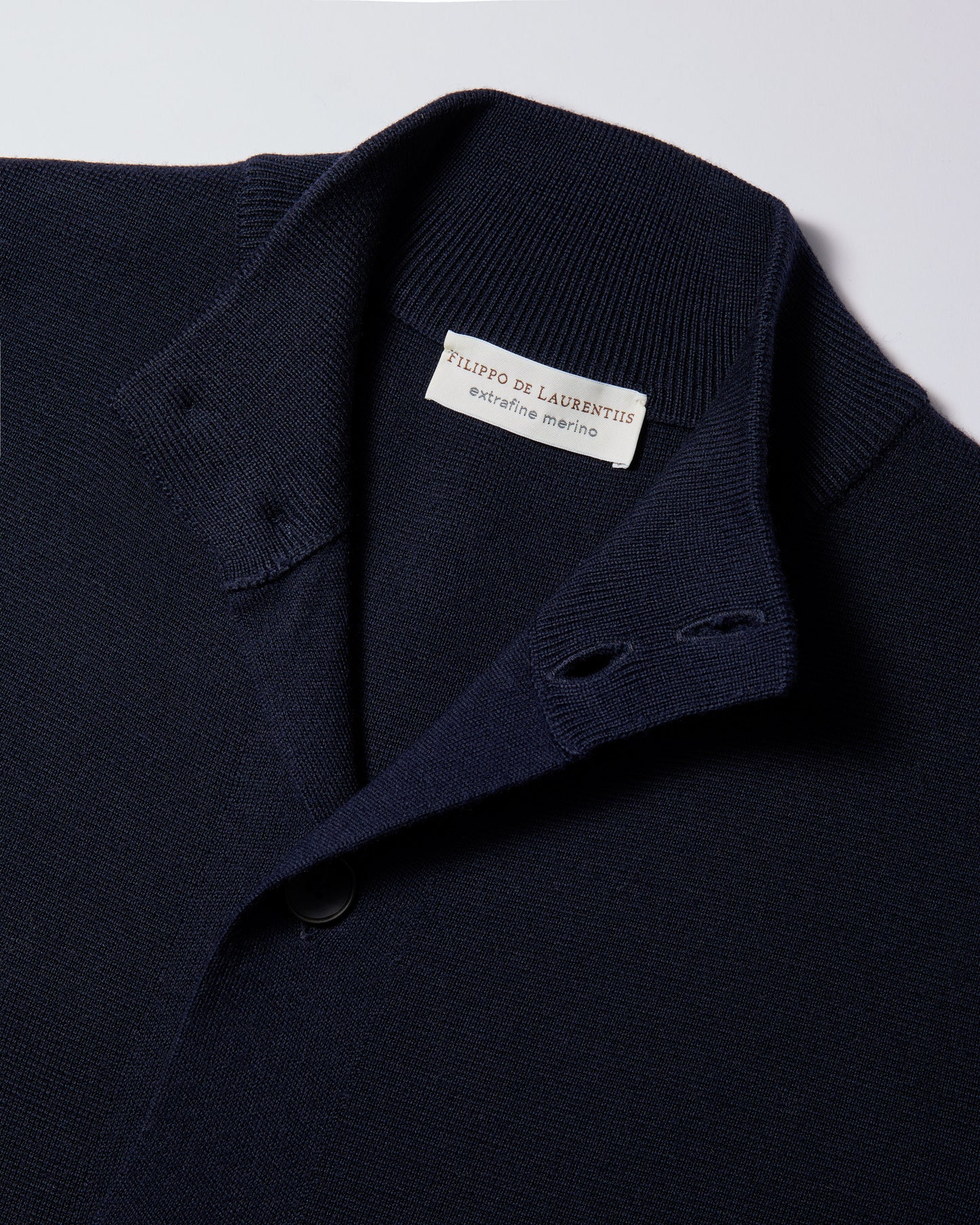 Cardigan con bottoni punto milano lana merino blu navy