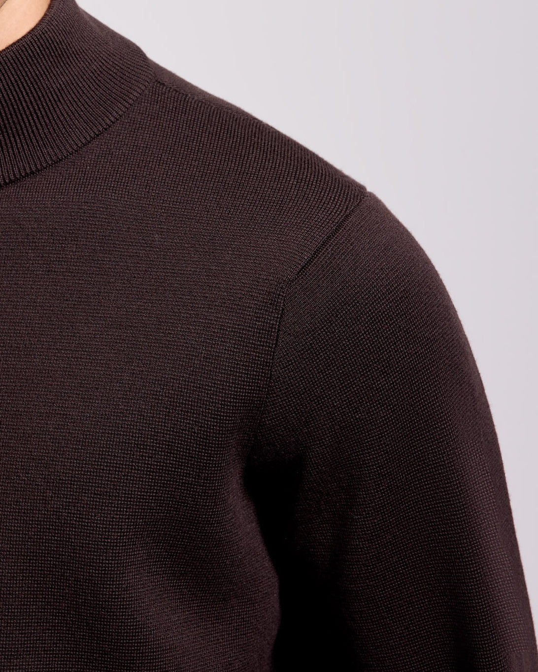 Cardigan con bottoni punto milano lana merino cioccolato
