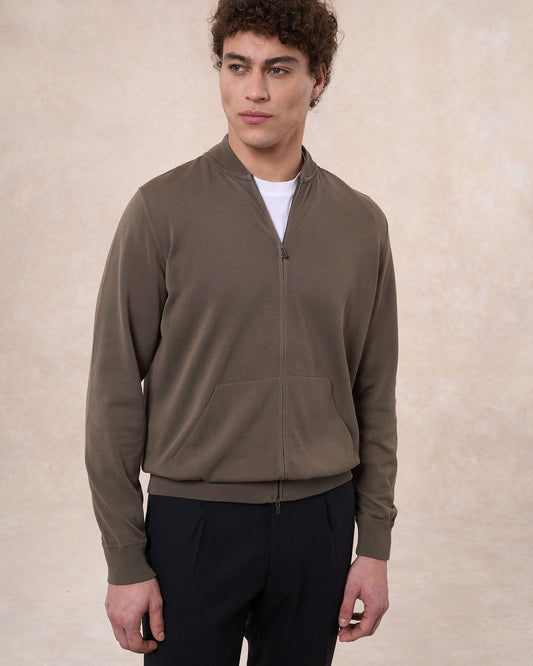 Giacca bomber verde oliva in cotone