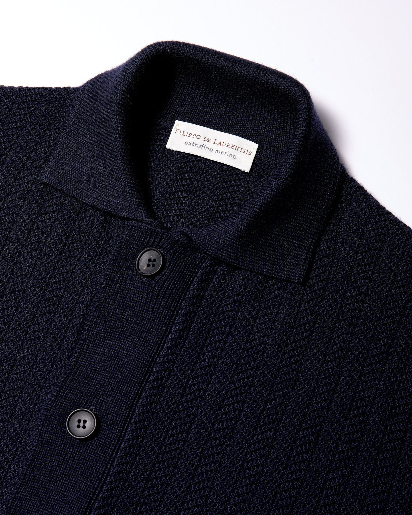 Camicia lana merino blu navy