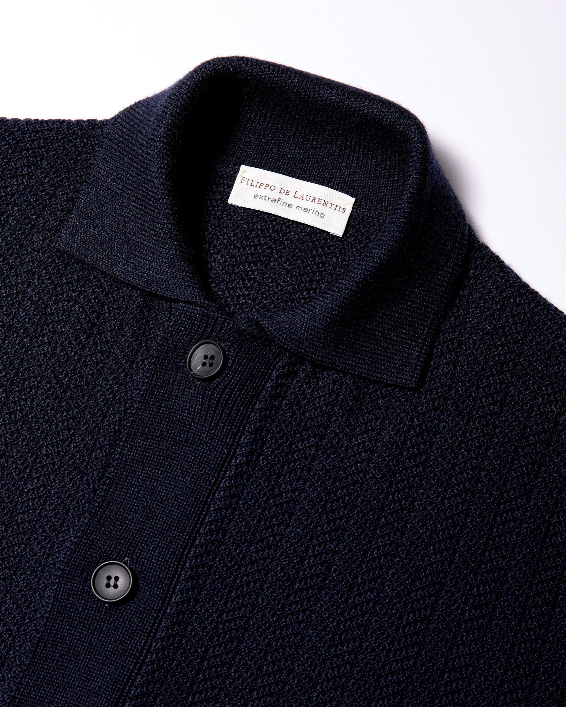 Camicia lana merino blu navy