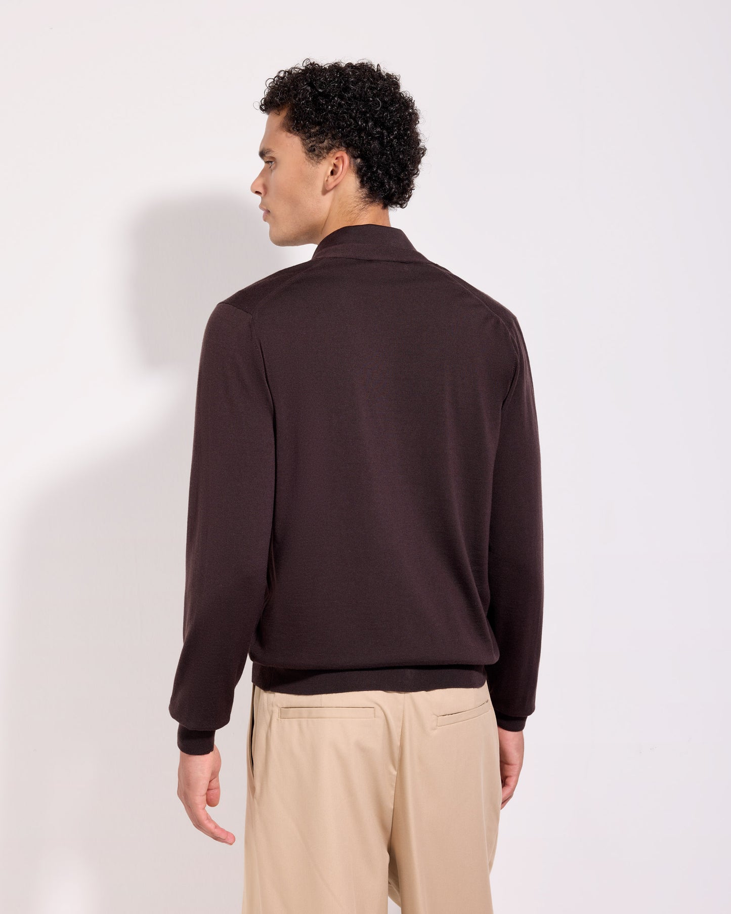 Cardigan con bottoni royal merino caffè