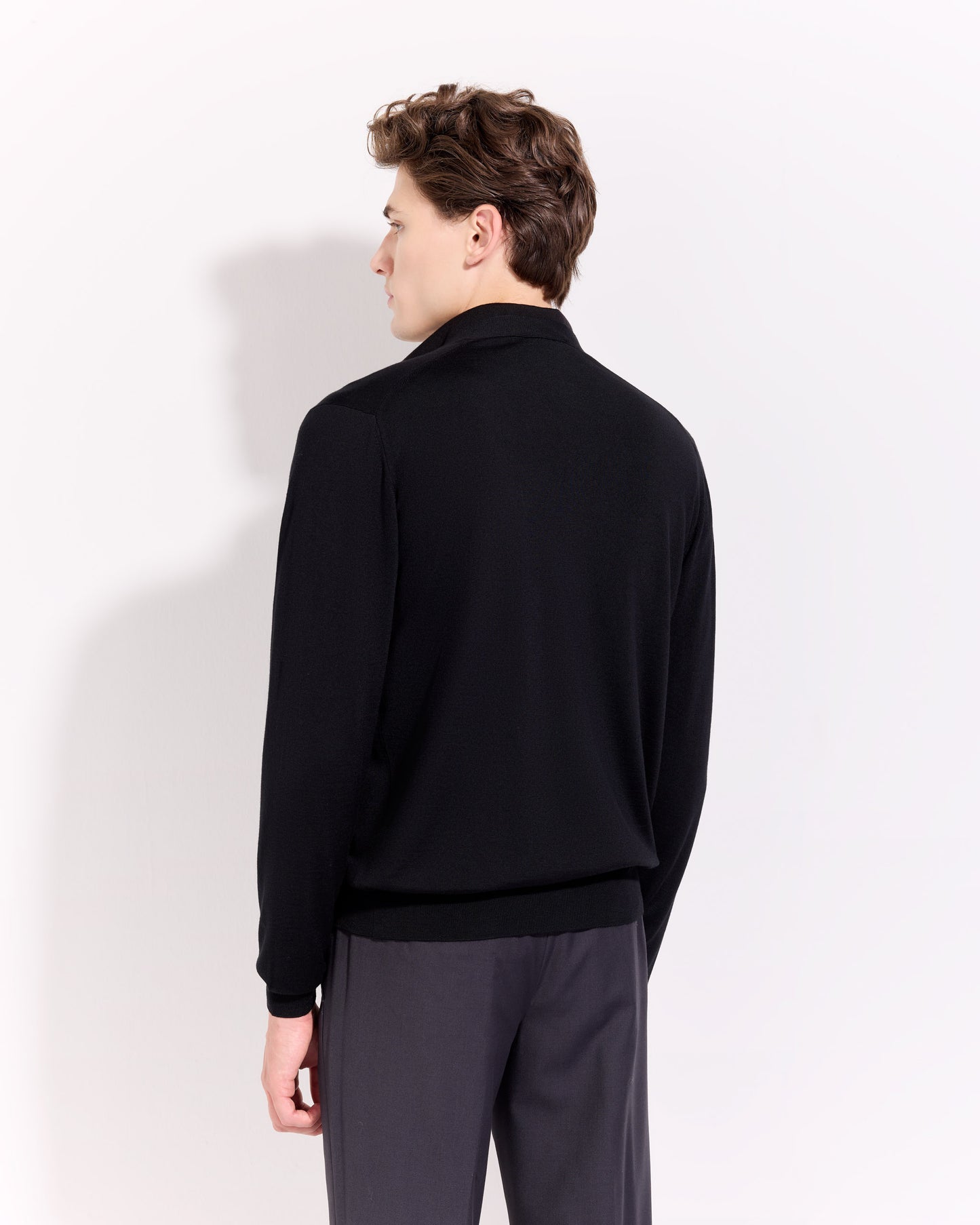 Cardigan con bottoni royal merino nero