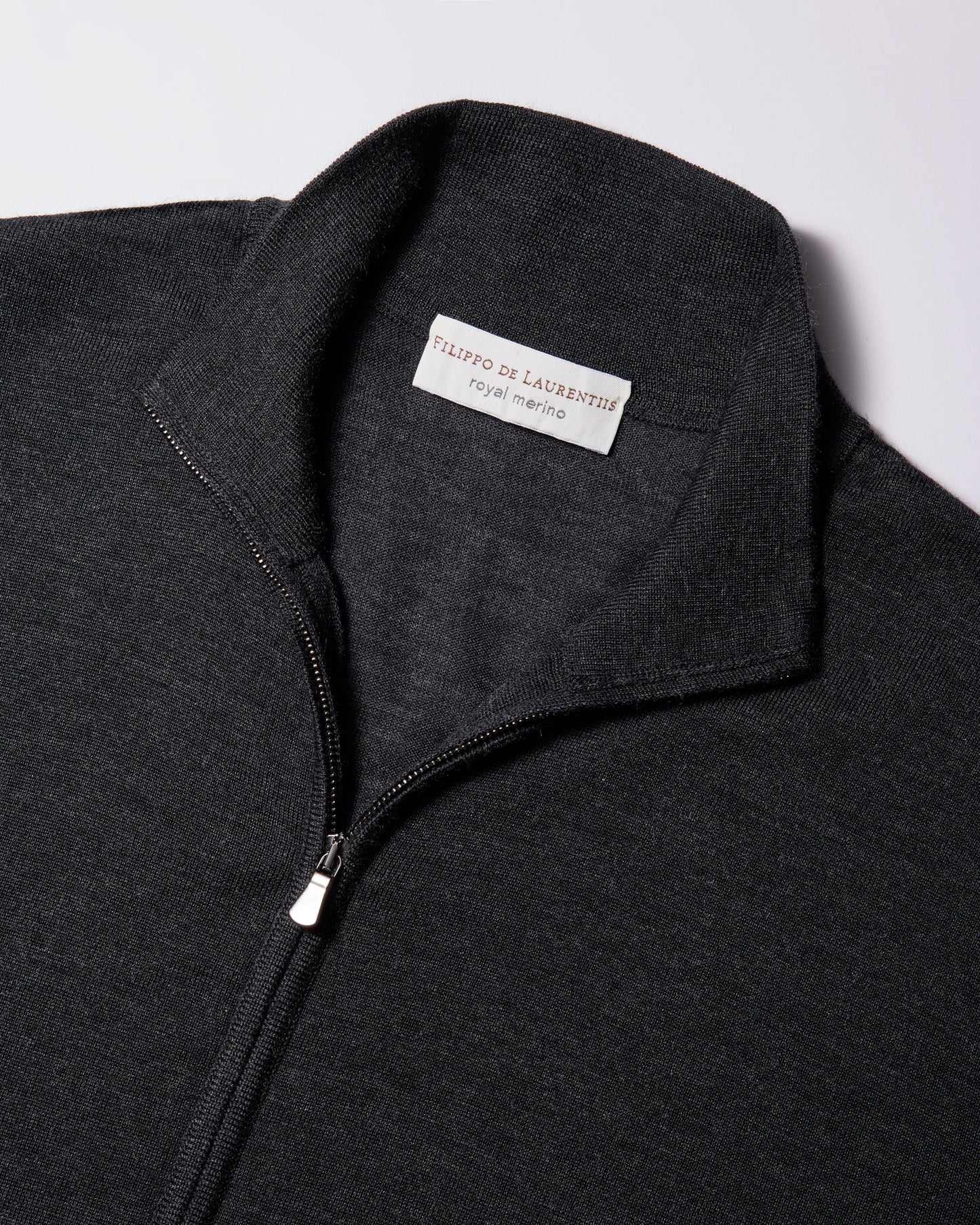 Cardigan full zip royal merino antracite