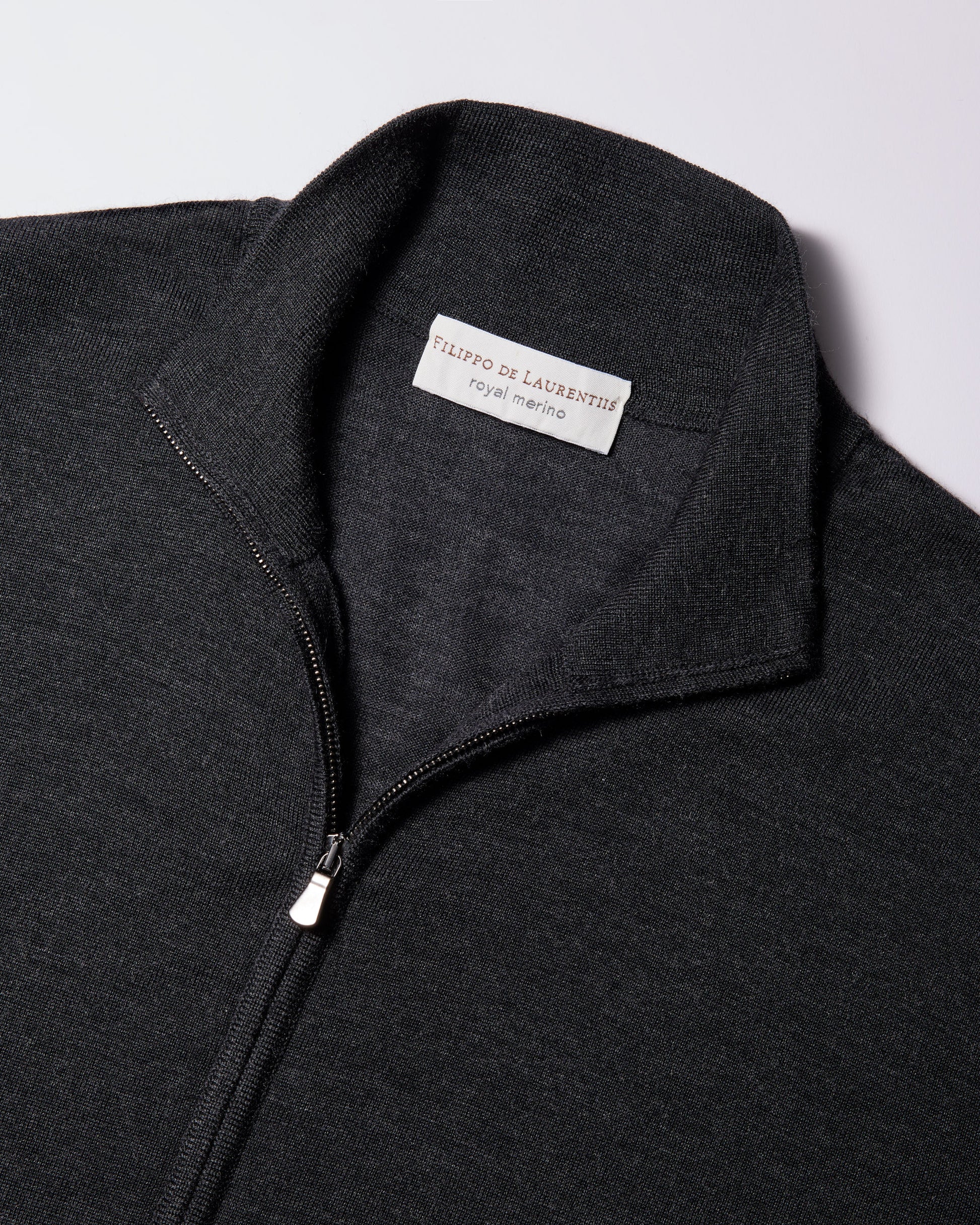 Cardigan  full zip royal merino antracite