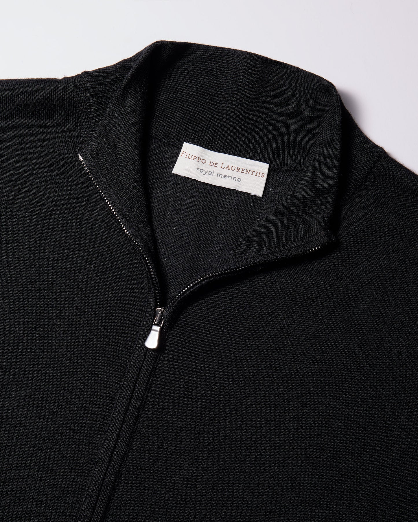 Cardigan full zip royal merino nero