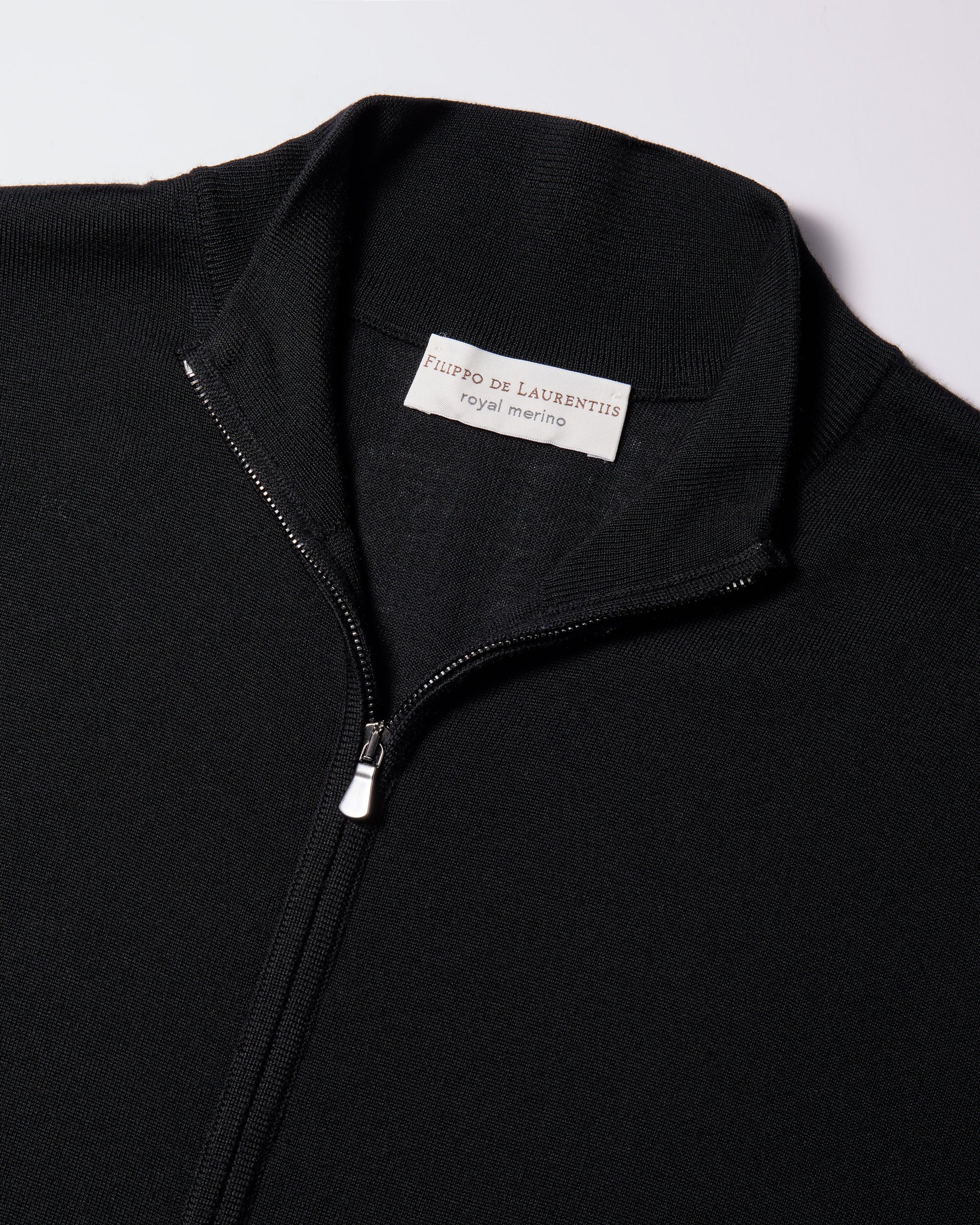Cardigan full zip royal merino nero