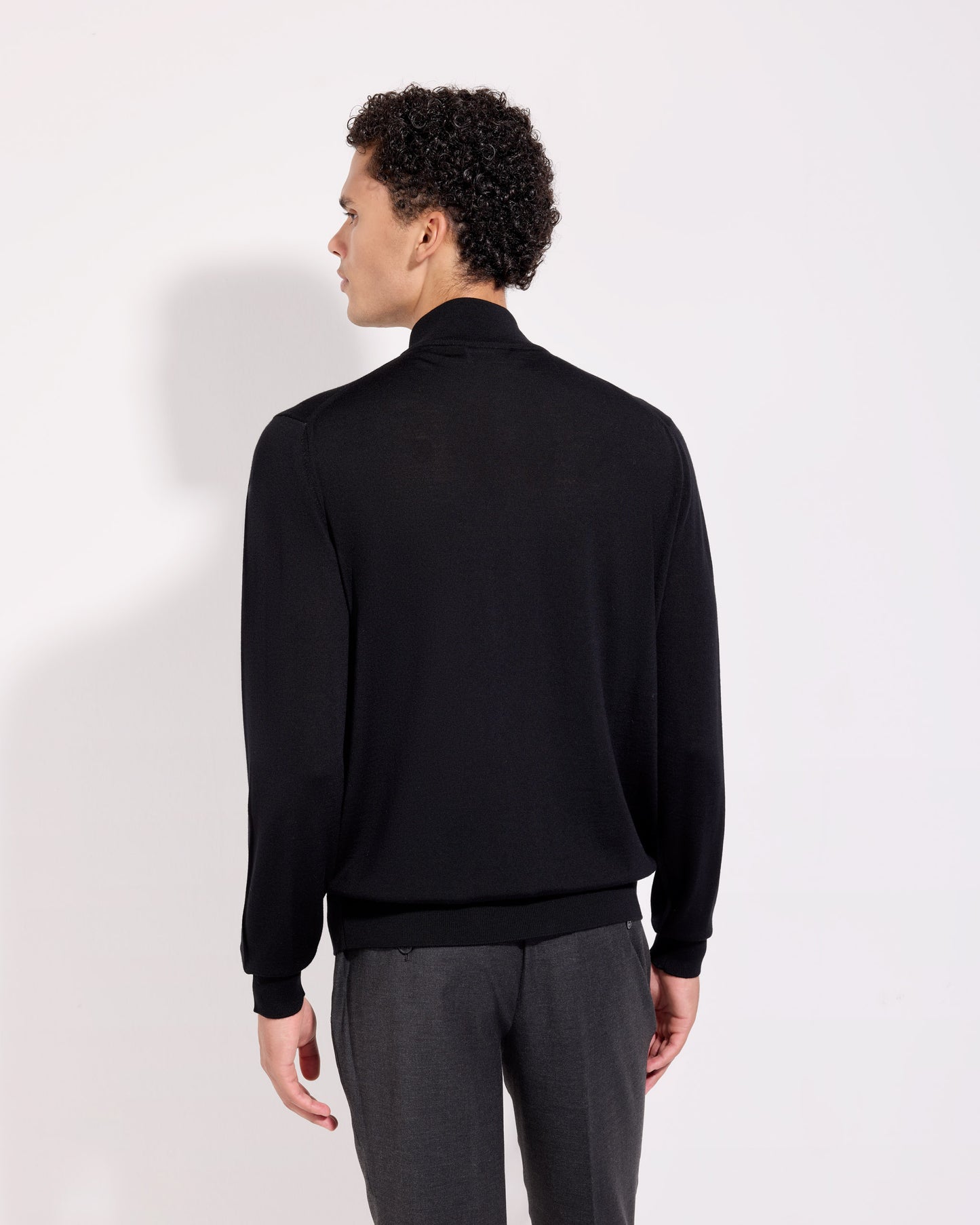 Cardigan full zip royal merino nero