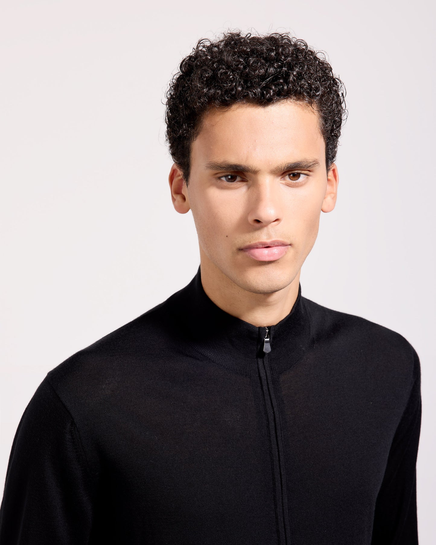 Cardigan full zip royal merino nero