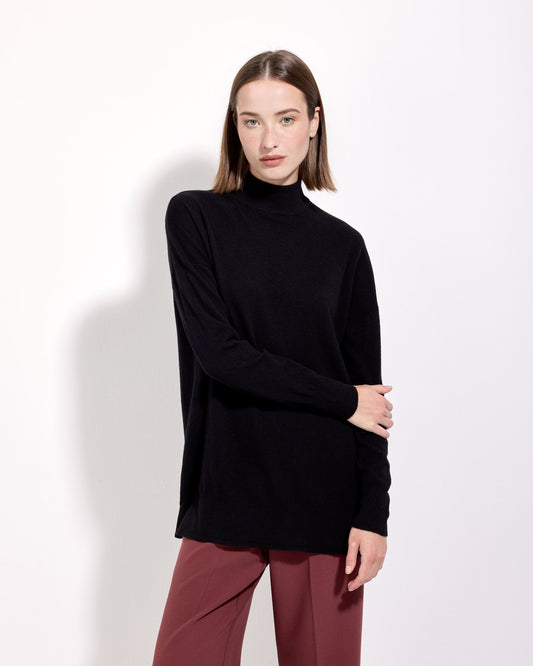 Dolcevita lana seta cashmere nero