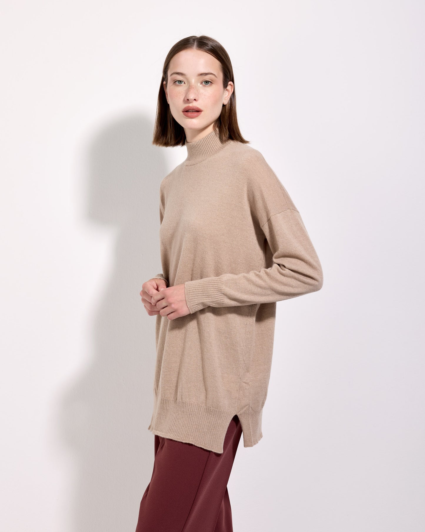 Dolcevita lana seta cashmere sabbia