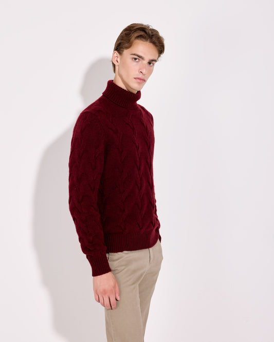 Cable turtleneck