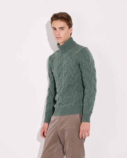 Cable turtleneck