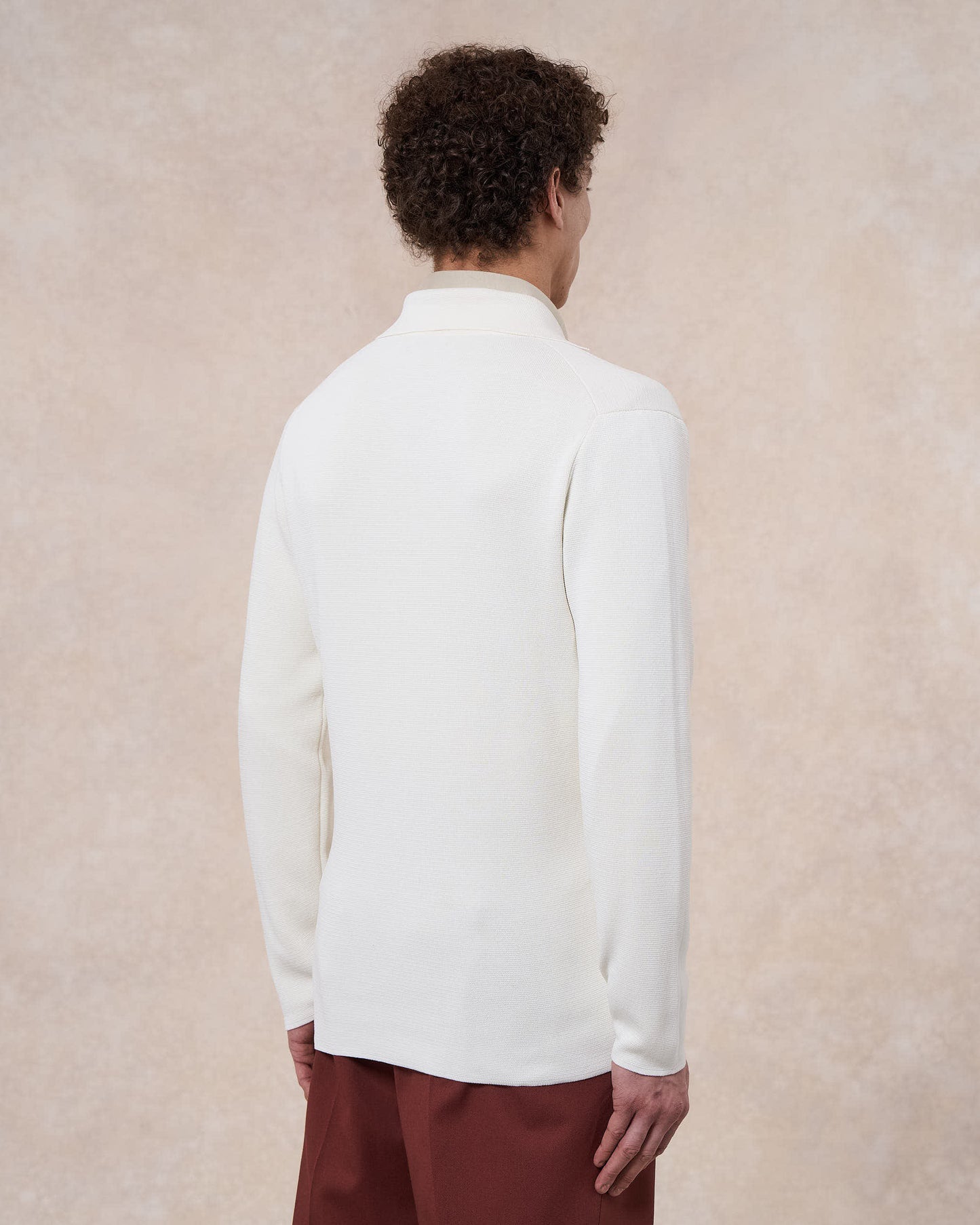 Giacca doppiopetto bianco latte in cotone in punto milano