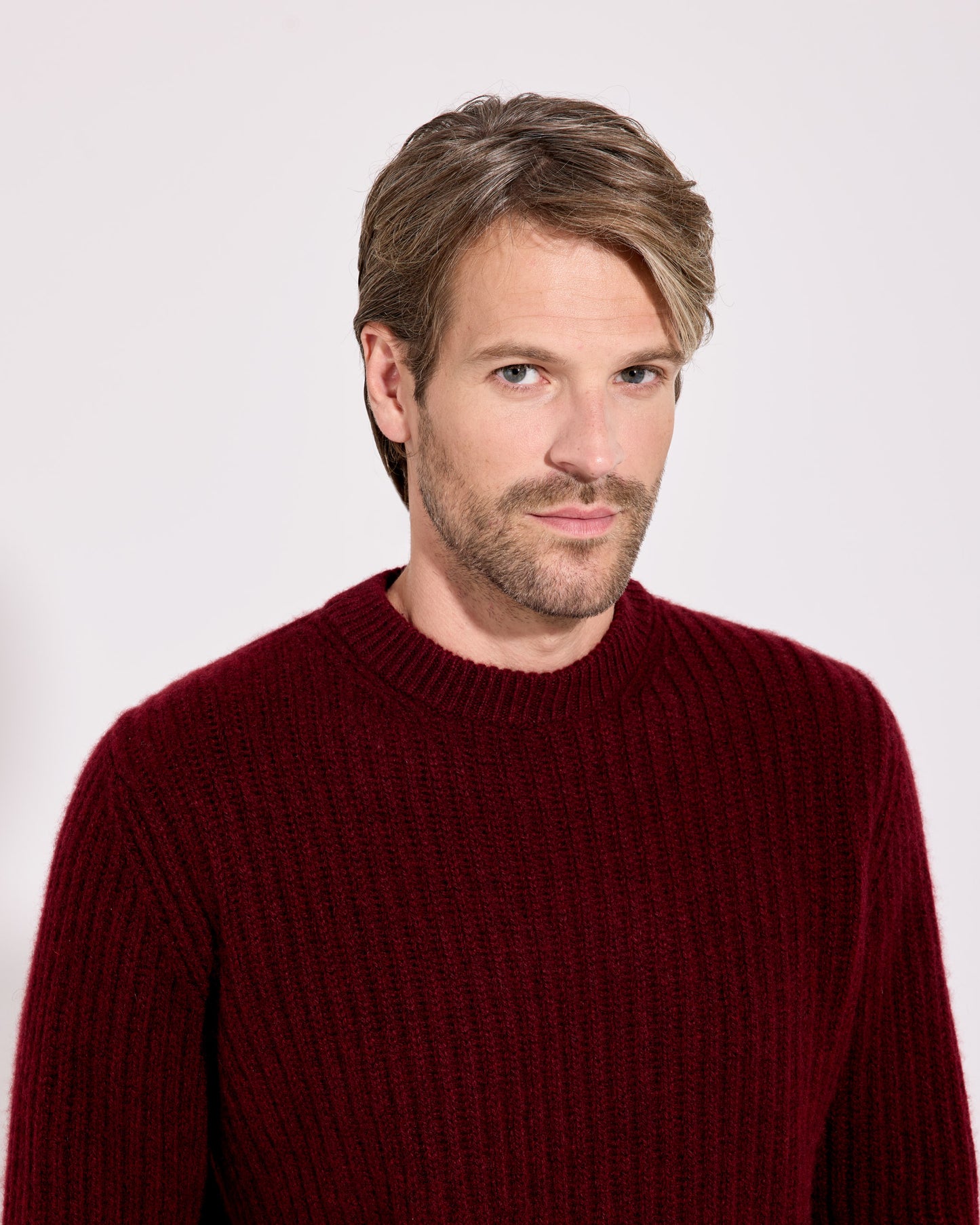 Girocollo brit cashmere bordeaux