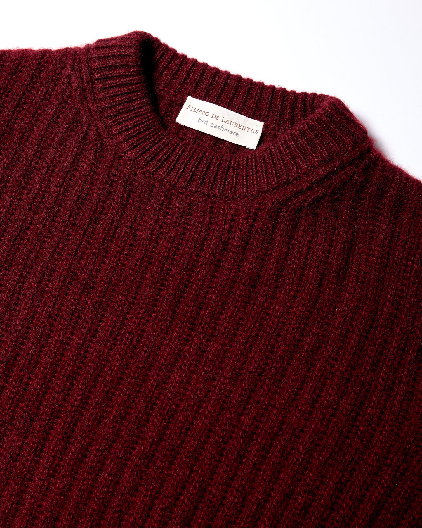 Girocollo brit cashmere bordeaux