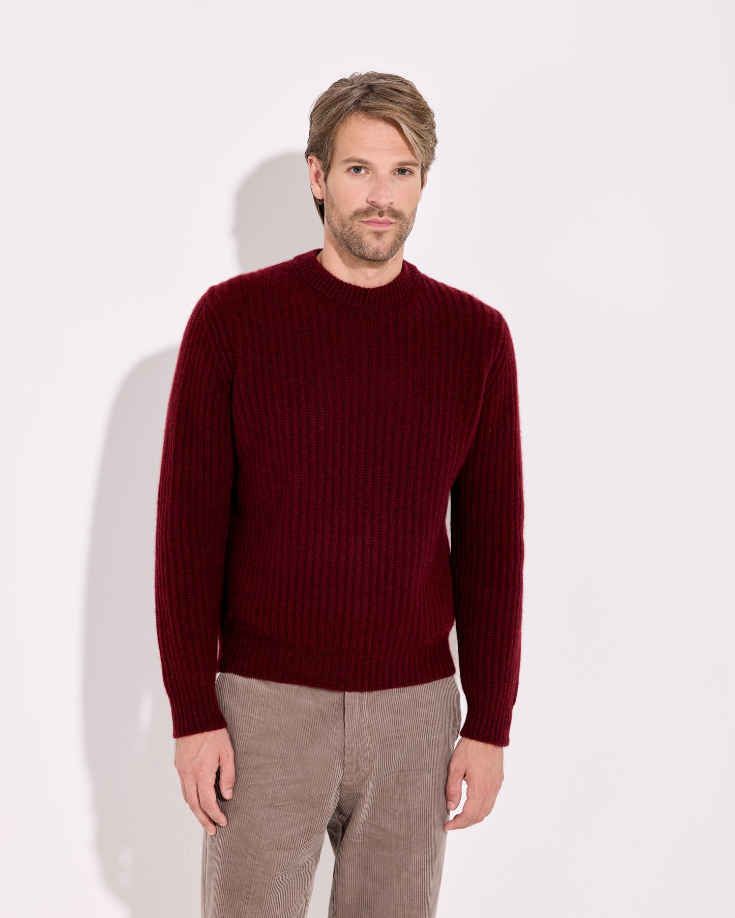 Girocollo brit cashmere bordeaux