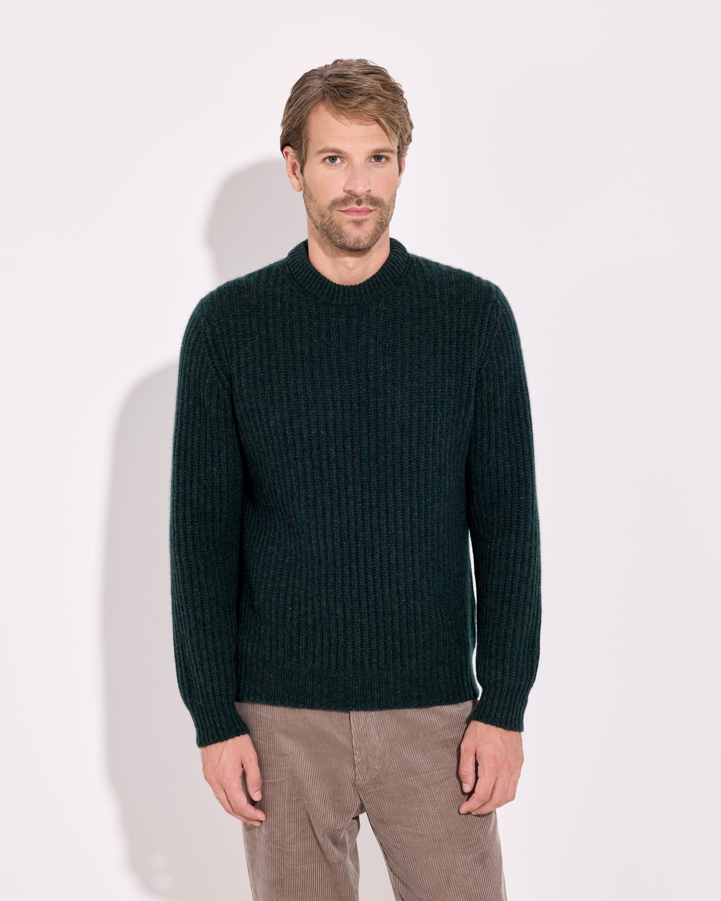 Girocollo brit cashmere verde scuro