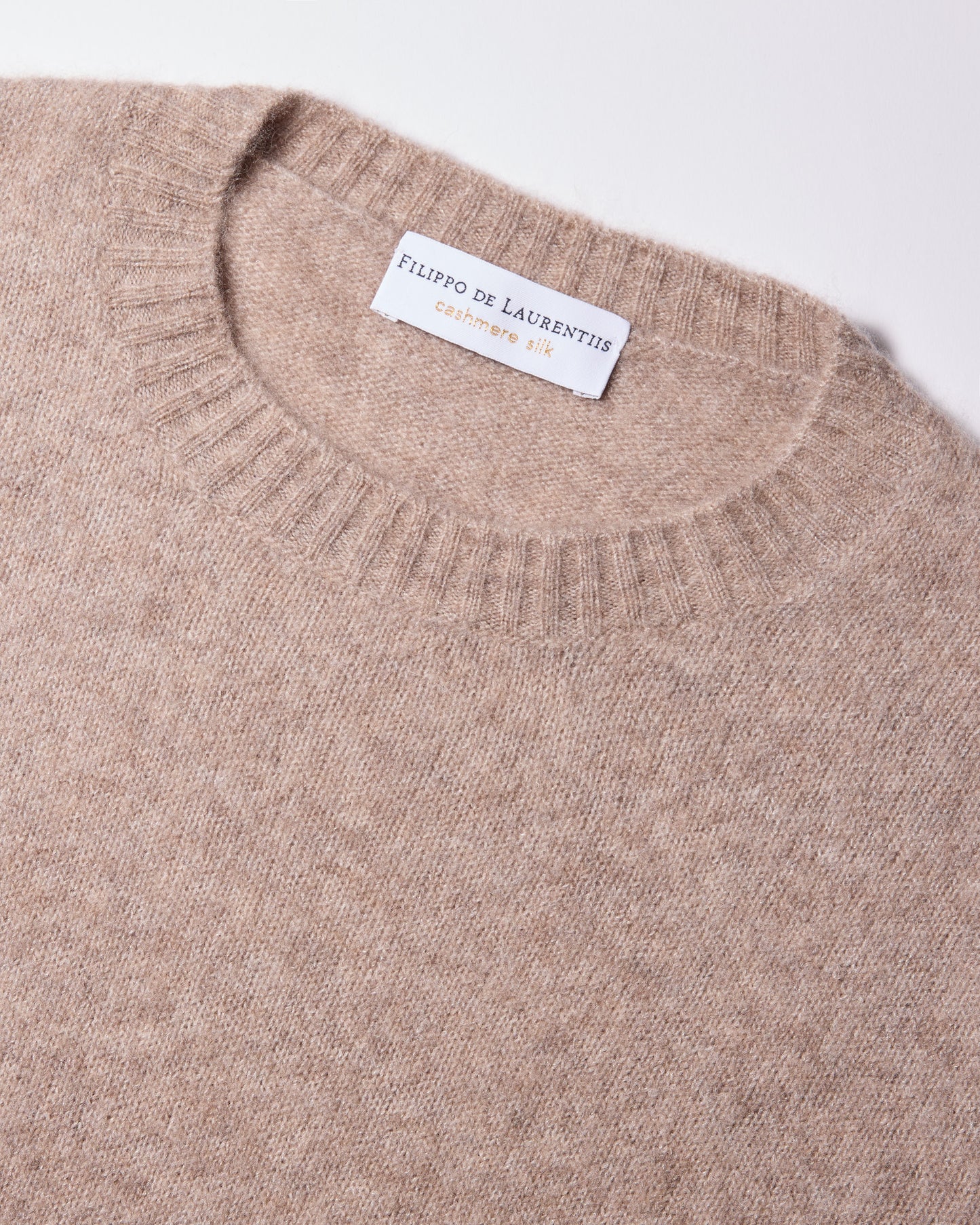 Girocollo garzato cashmere seta grigio