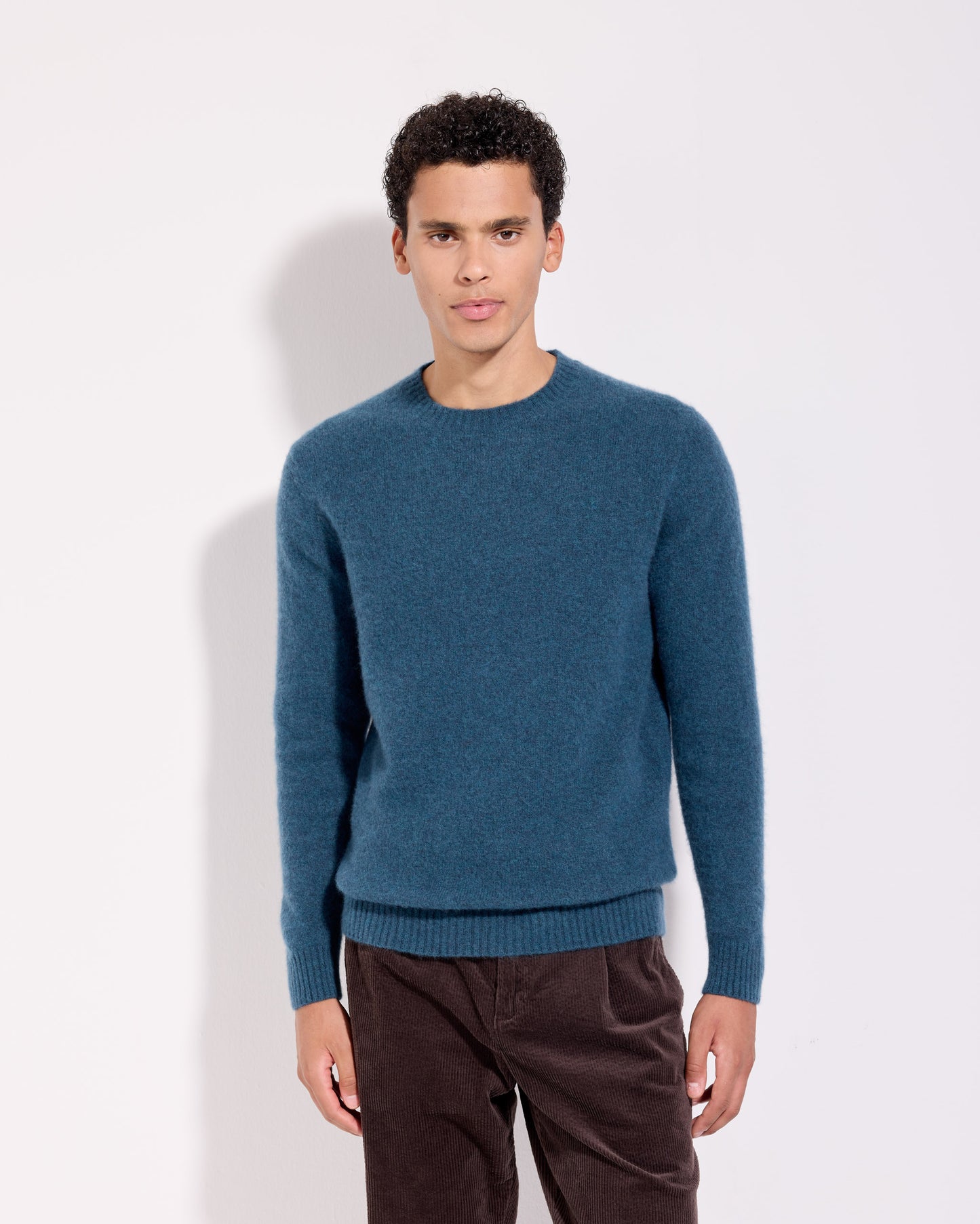 Girocollo garzato cashmere seta niagara
