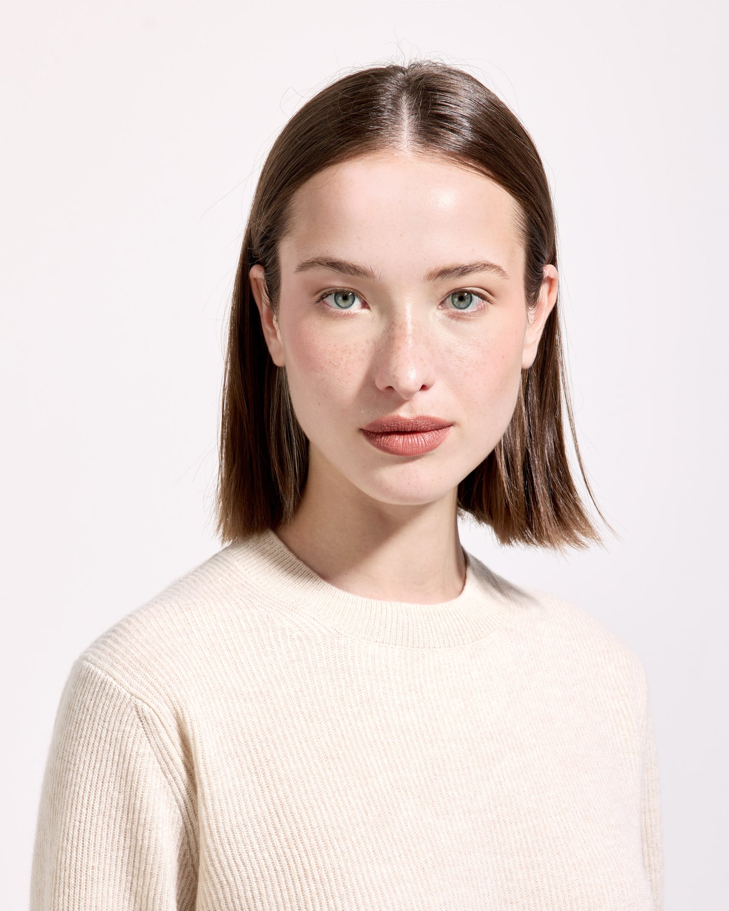 Girocollo costa inglese lana seta cashmere bianco lana