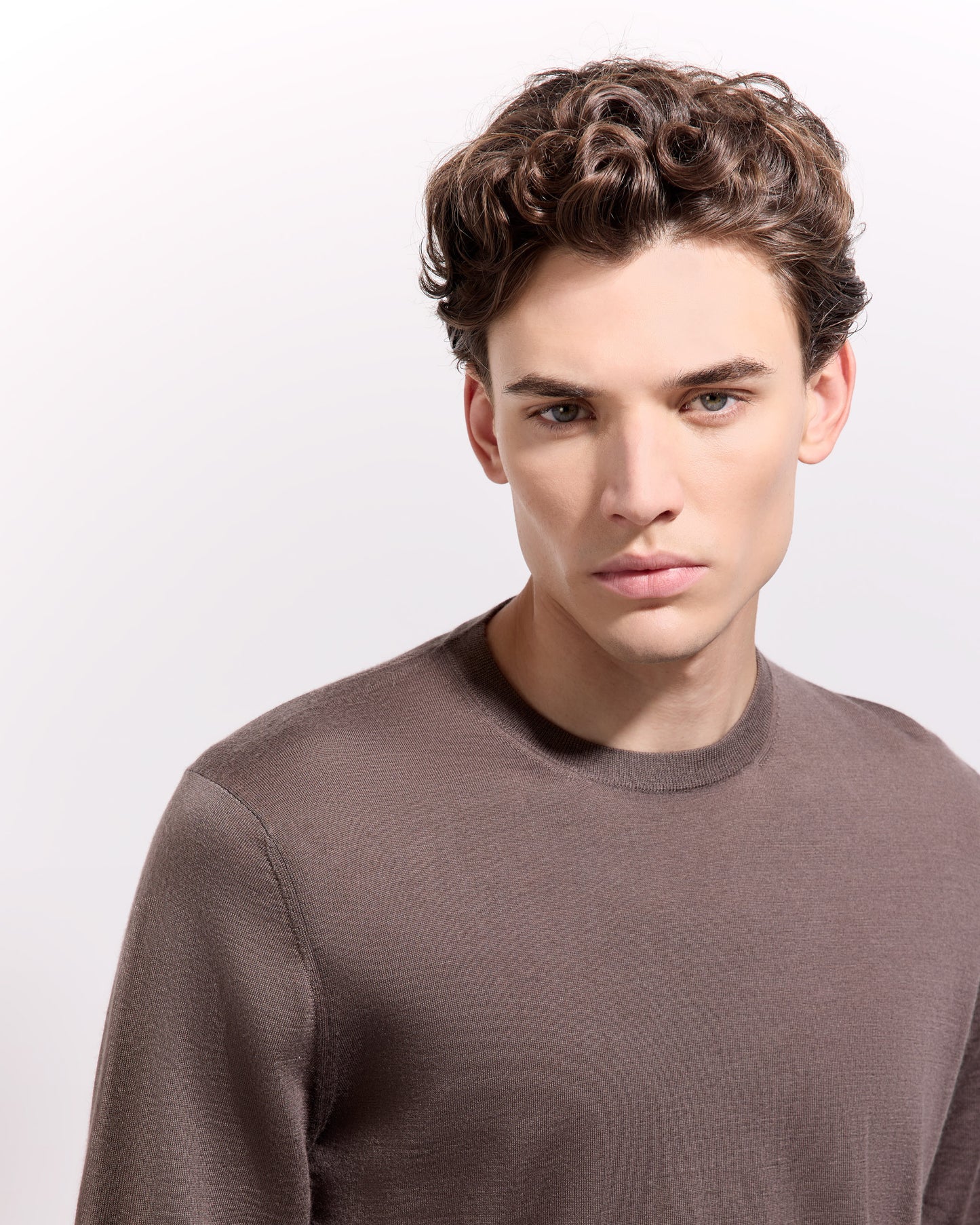 Girocollo lana seta cashmere cacao