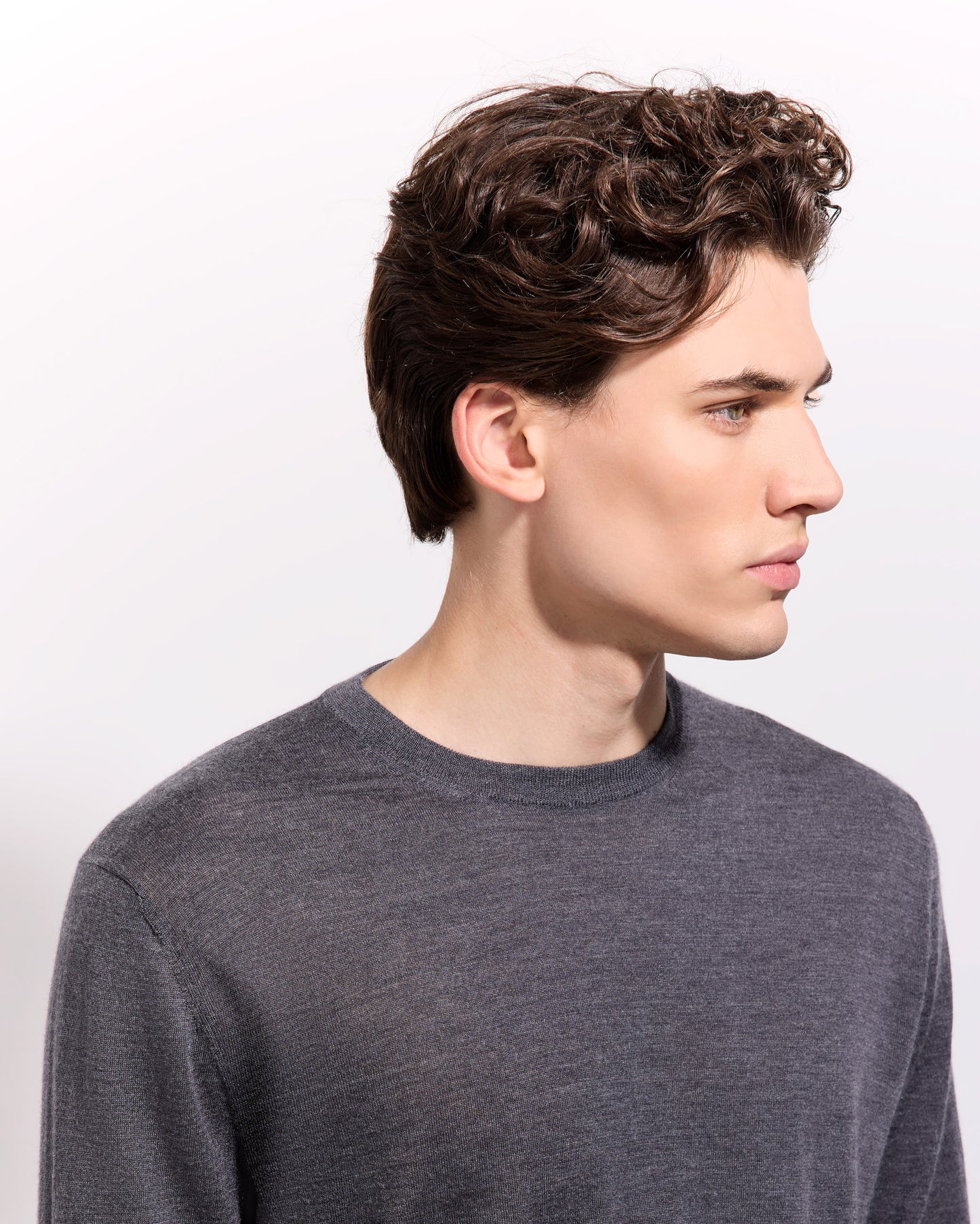 Girocollo lana seta cashmere grafite