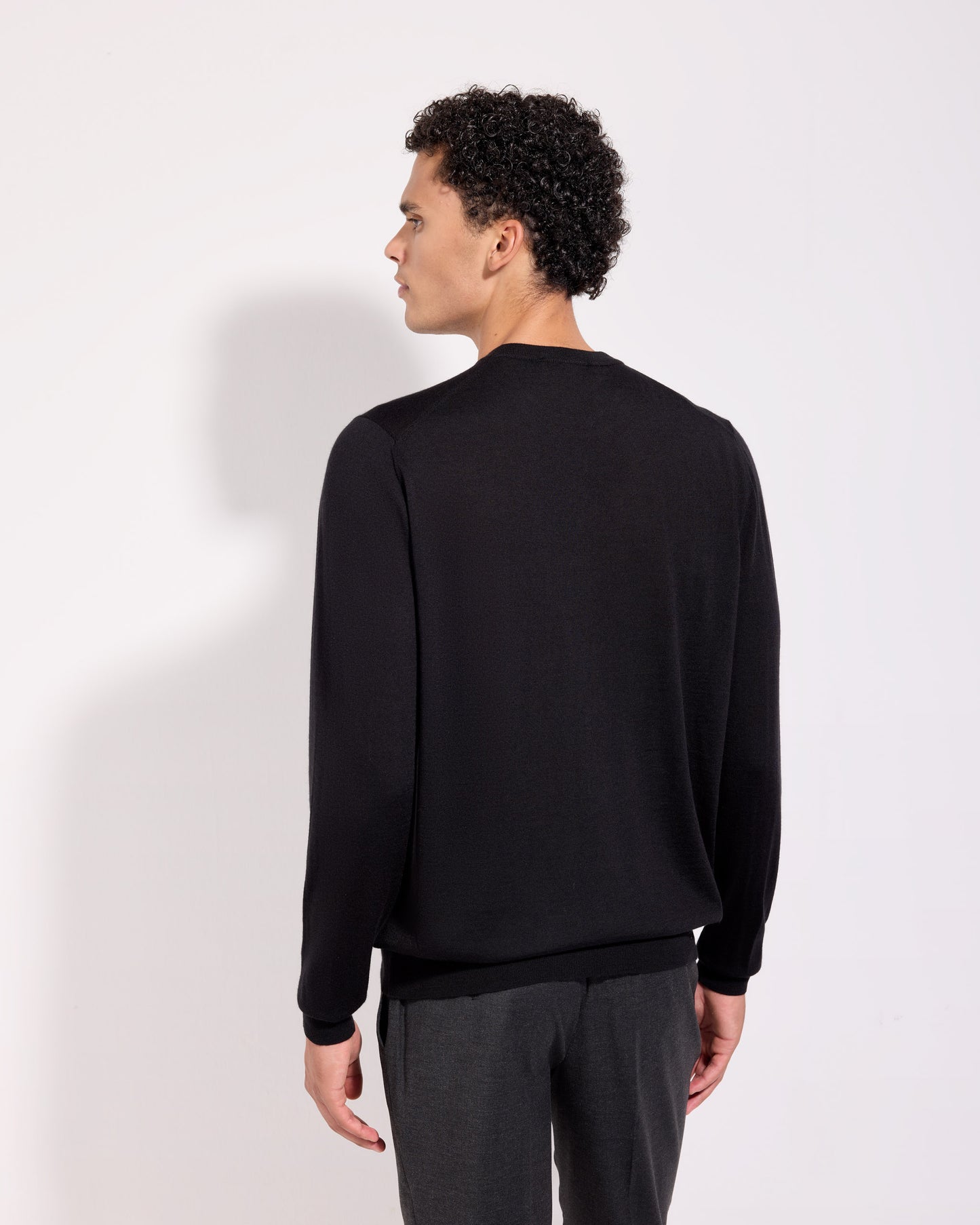 Girocollo lana seta cashmere nero