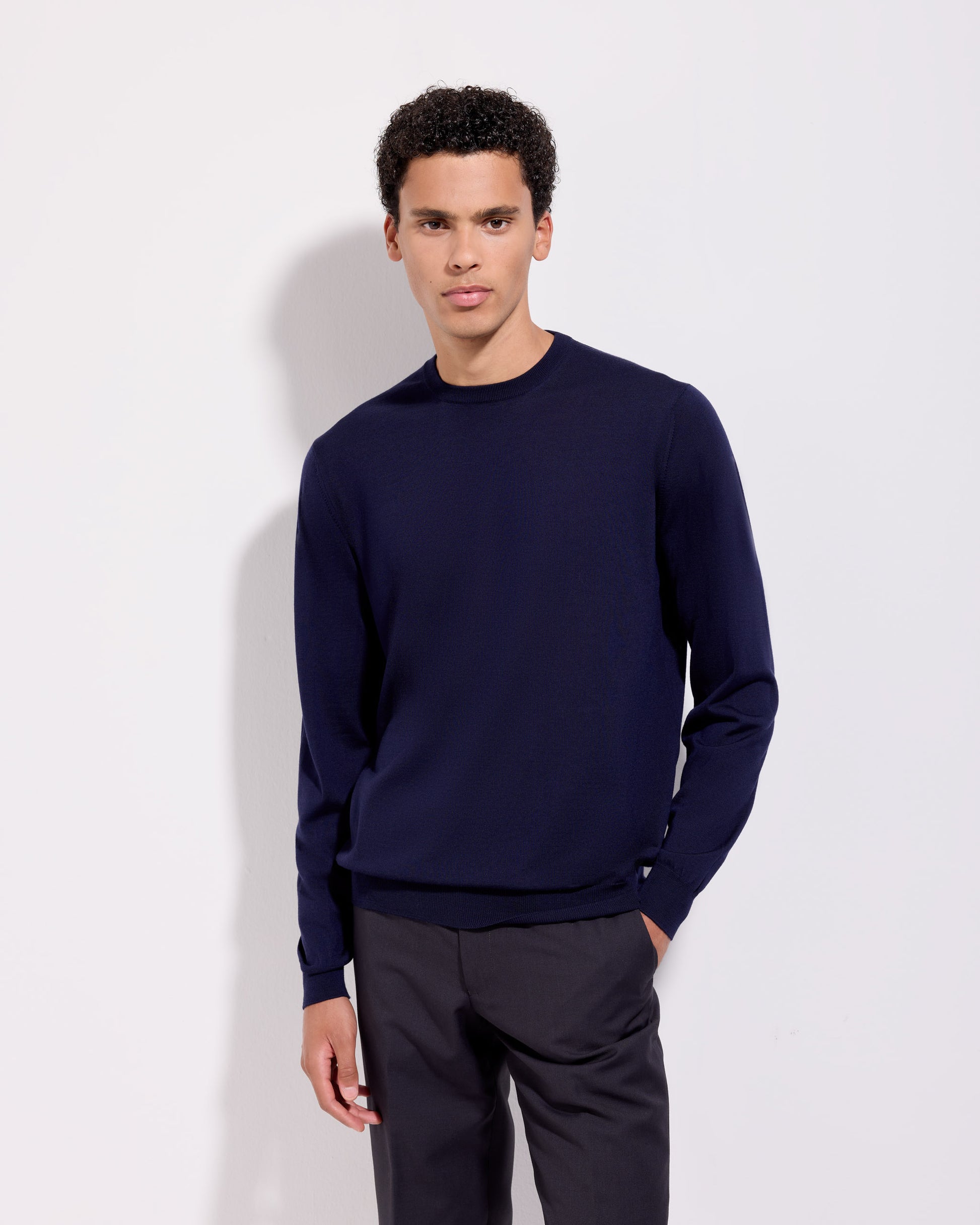 Girocollo royal merino indaco