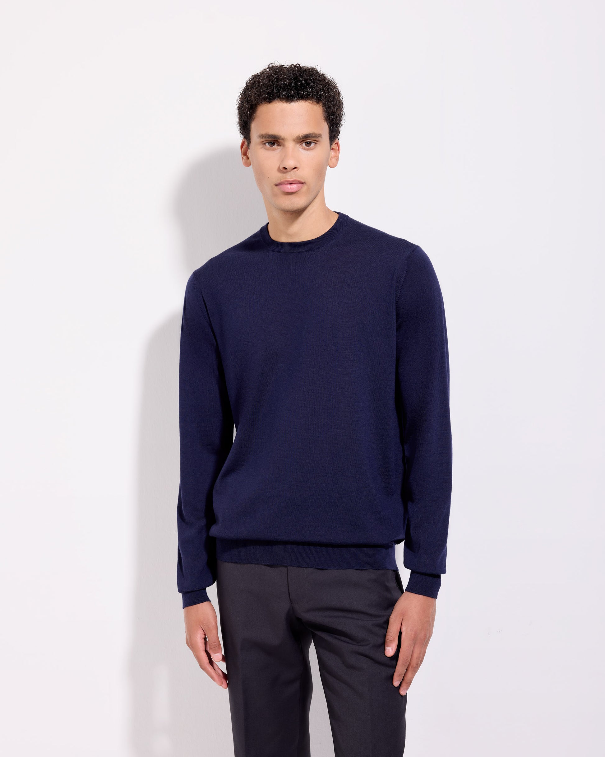 Girocollo royal merino indaco
